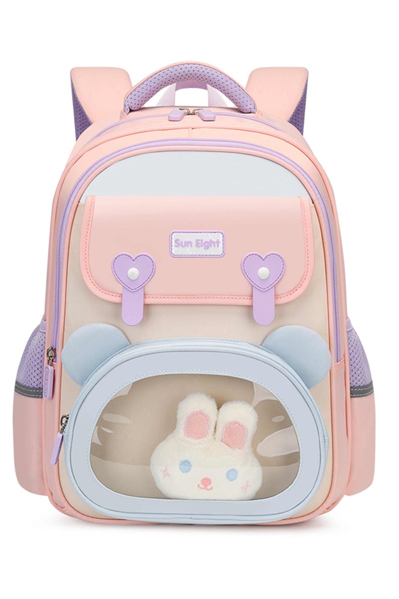 SUN EIGHT Premium 15.5-inch Light Weight School Backpack Water Resistant Polyester Kid’s Daypack for Girls, SE22260, Pink - Image 3